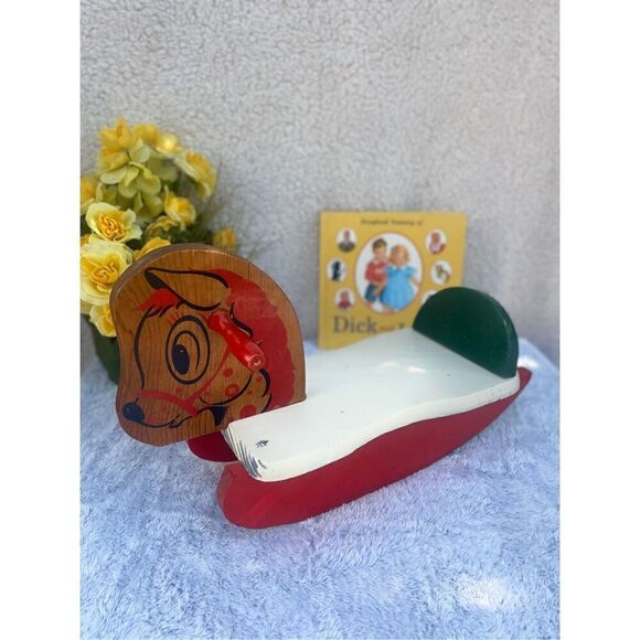 No Brand Other - Vintage Wooden Rocking Horse Upcycled Retro Kids Toys Nursery 50s 60s Mid Centur